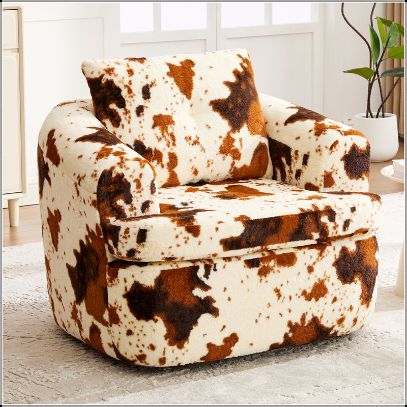 Fauteuil demi-tonneau pivotant à 360 ° avec coussin double couche pour plus de confort et de style dans le salon, la chambre à coucher, le bureau et l'hôtel