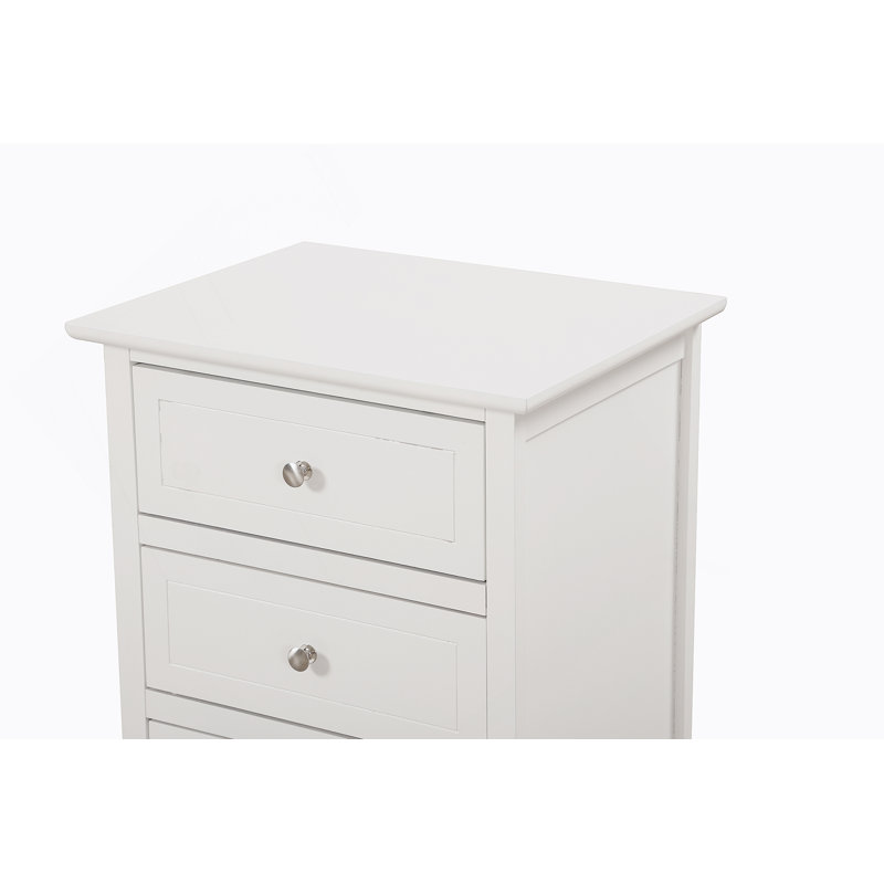 Table de chevet transitionnelle blanche polyvalente, White