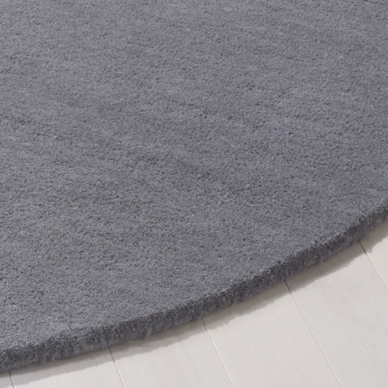 Amier Hand Tufted Wool And Viscose Abstract Rug, Round 6'