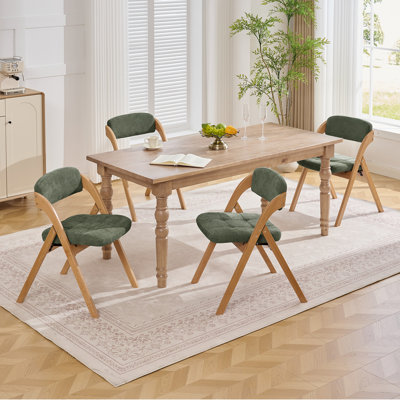 Ensemble de 4 chaises pliantes rembourrées en bois massif rembourrées pour l'intérieur et l'extérieur