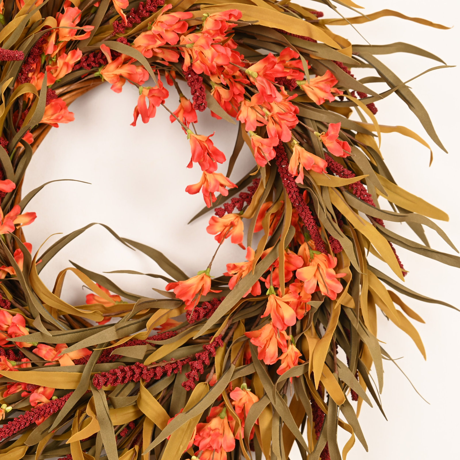 24" Handcrafted Berry Thanksgiving Wreath