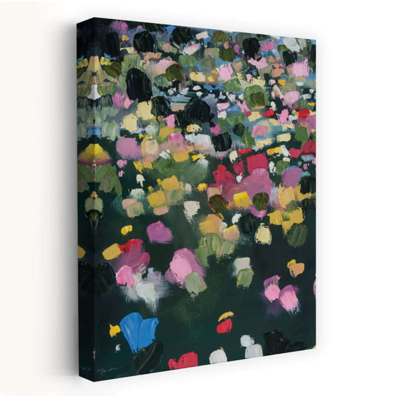 Jardin secret I, art floral abstrait, 24" H x 16" W