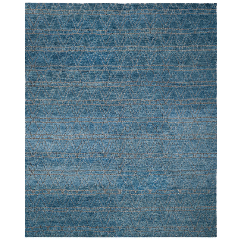 Merriam Hand Knotted Wool Geometric Rug, Rectangle 8' x 10'