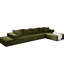 Lit modulaire rembourré en chenille - forme de L de 132 po, 6 coussins, mousse, sans assemblage pour le salon chenille, rembourré de mousse,-363240721