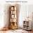 6 Tier Rotating Bookshelf, 360° Display Round Spinning Bookshelf With Wheels And Drawer, Space-Saving, Small Space Rotating Bookshelf Tower For Bedroom, Living Room, Home, Office, Wood Color-482248801-482248805