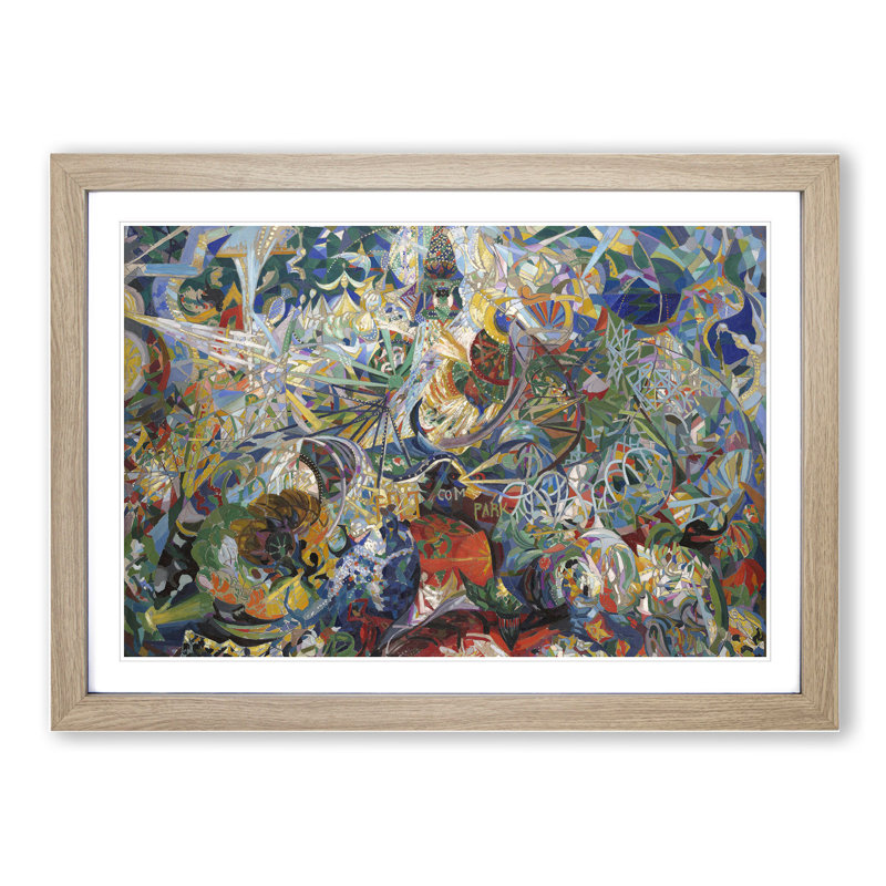Coney Island by Joseph Stella - Picture Frame Graphic Art, Oak Framed, 48cm H x 65cm W x 2cm D