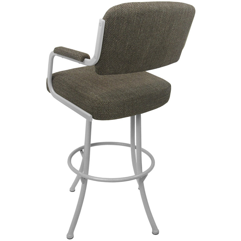 Tabouret très grand Meredithe, Plumley cacao / cadre blanc