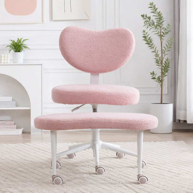 Chaise de méditation à pieds croisés avec repose-pieds pivotant à 360 °, Rose