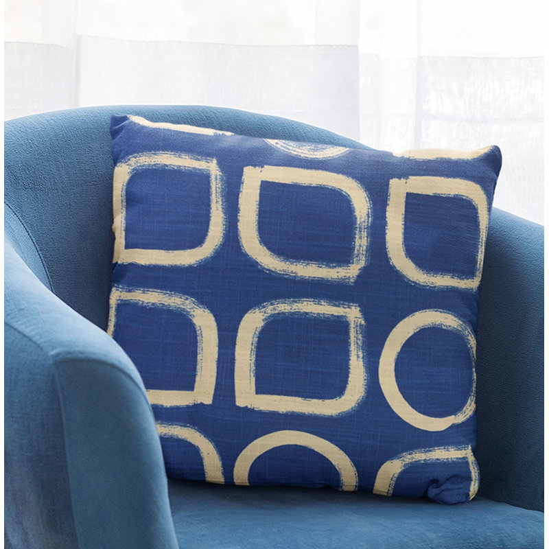 Coussin en coton à pois Block, 20 po x 26 po