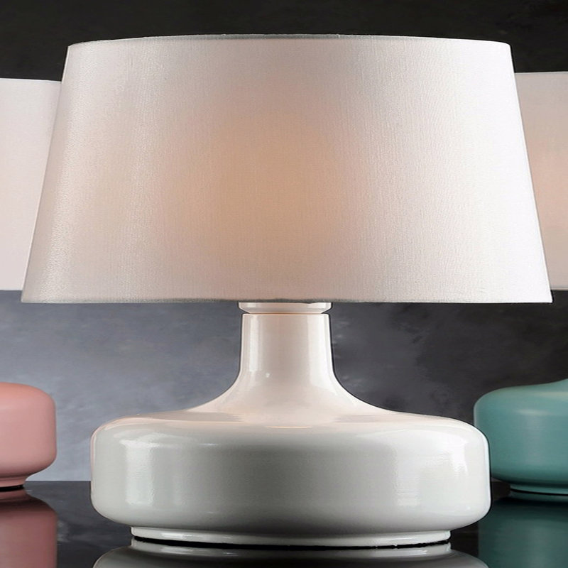 Lampe de table 17,5 "Cheru" Mid-Century, Blanc