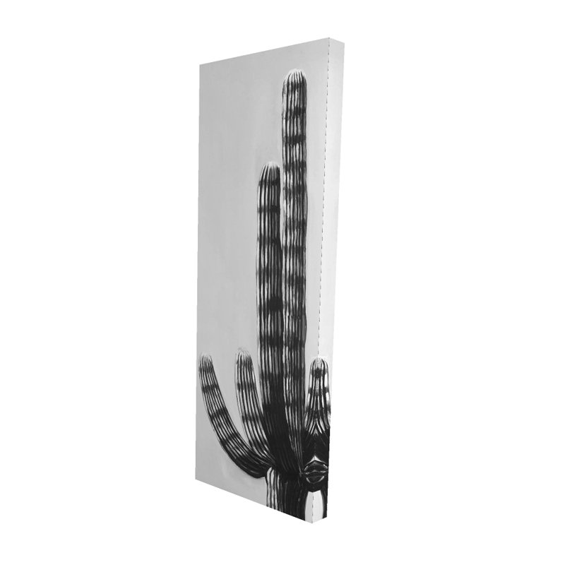 Toile cactus noir et blanc | Décoration florale botanique