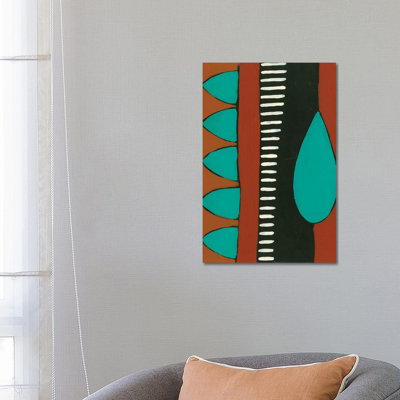 Rust & Teal Patterns by Regina Moore - Wrapped Canvas Gallery-Wrapped Canvas Giclée