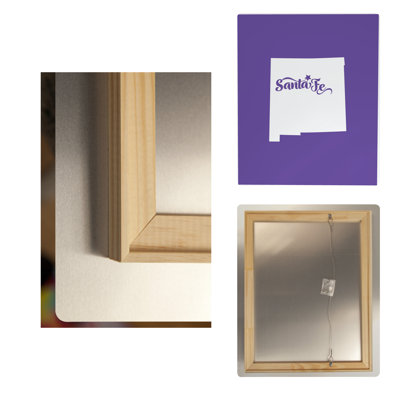 Home Sweet Santa Fe — New Mexico State Silhouette — Portrait Metal Wall Art