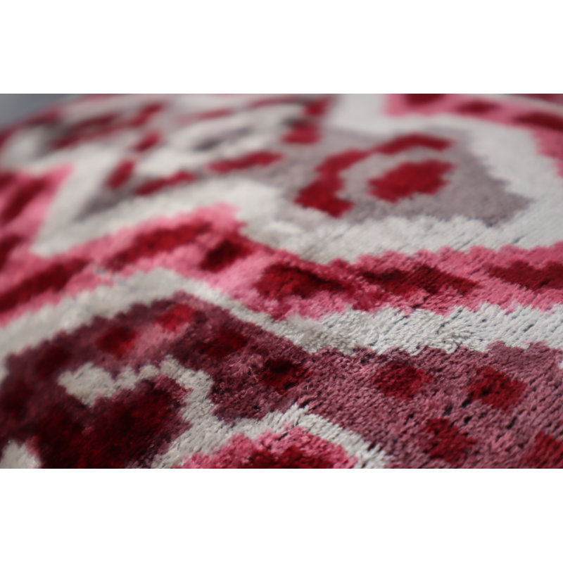 Velvet Rectangular Pillow Cover & Insert, Brown/Red Geometric 1