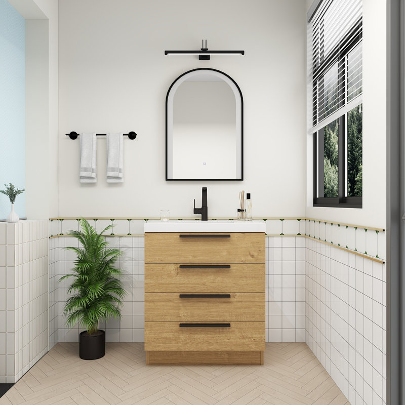 Meuble-lavabo autoportant Carla, 30", Chêne naturel
