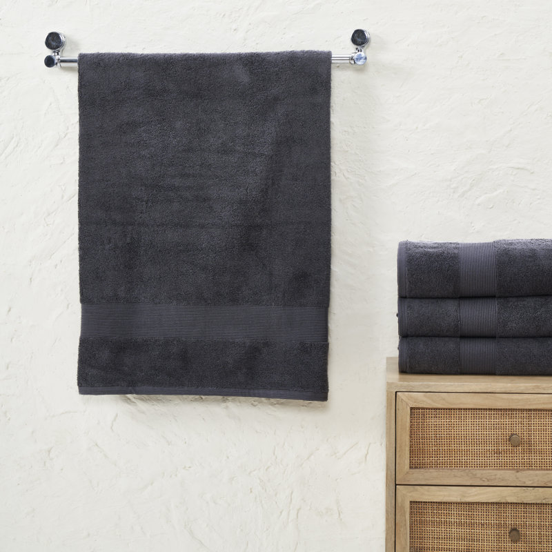Ensemble de serviettes de bain 100% coton 4 pièces Evteka, Noir