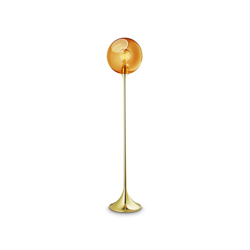 Ballroom Floor Lamp, Amber, Gold