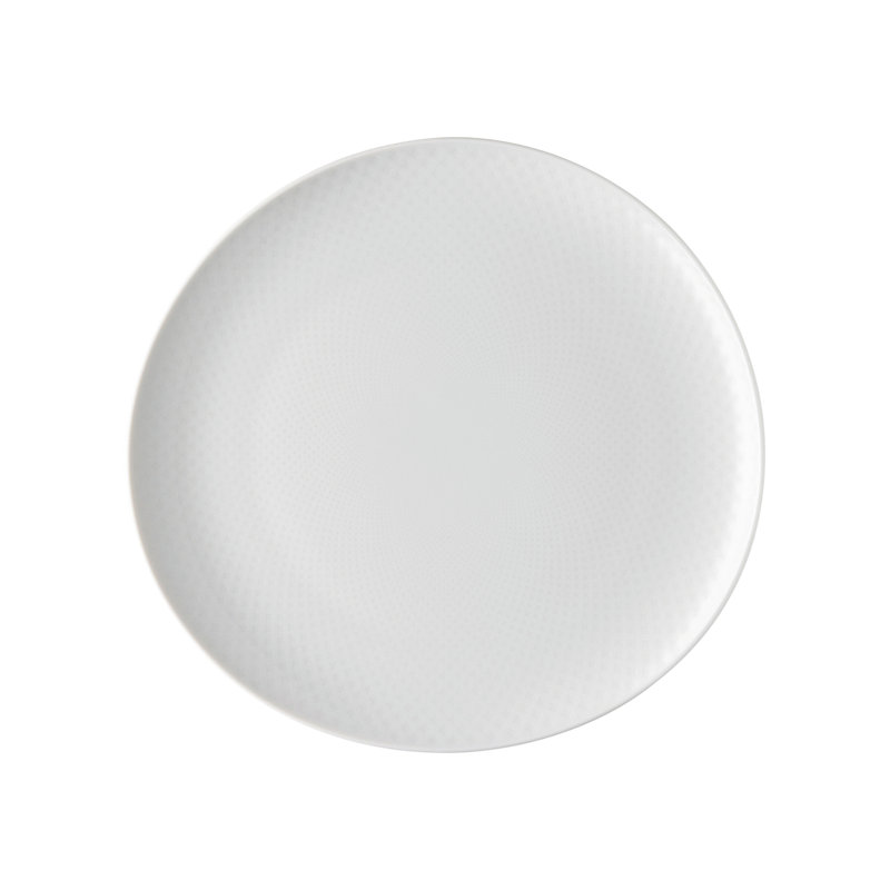 Junto Handmade Porcelain Dinner Plate, White