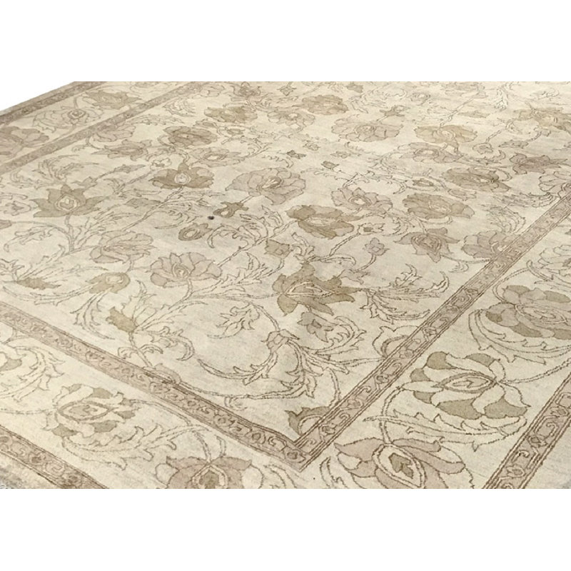 Hand-Knotted High-Quality Beige Area Rug