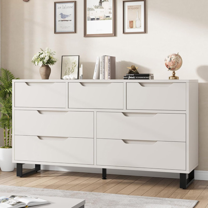 139.7cm W 7 - Drawer Chest of Drawers, White