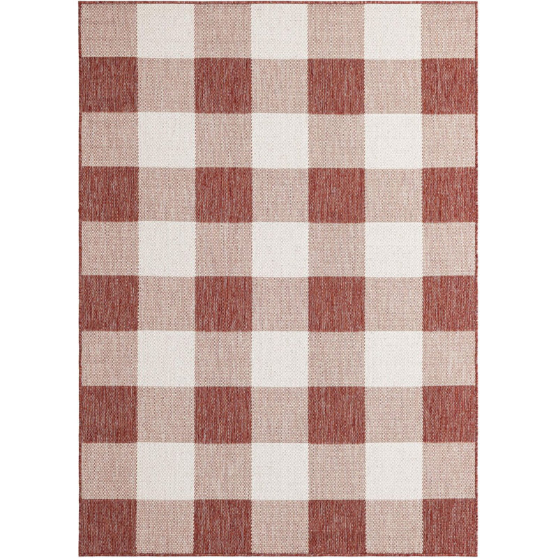 Tapis intérieur / extérieur rouge Borland, Rectangle 5 pi 1 po x 7 pi 1 po