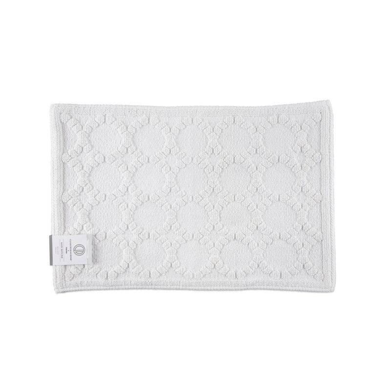 Clean Design Home Anti-Allergen 100% Cotton Savoy Geometric Non Slip Back Bath Rug