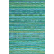 Mad Mats Abstract Outdoor Rug, Reversible Plastic Mat (Molly - Black/Aqua,  4' x 6')