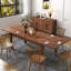 Grande table de cuisine extensible 106,3 po - Plateau grain de bois, panneau de particules 18 mm