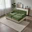 Causeuse modulaire en velours l 76,6 po Geneveve avec 2 repose-pieds, conception capitonnée, jupe à franges-705666624