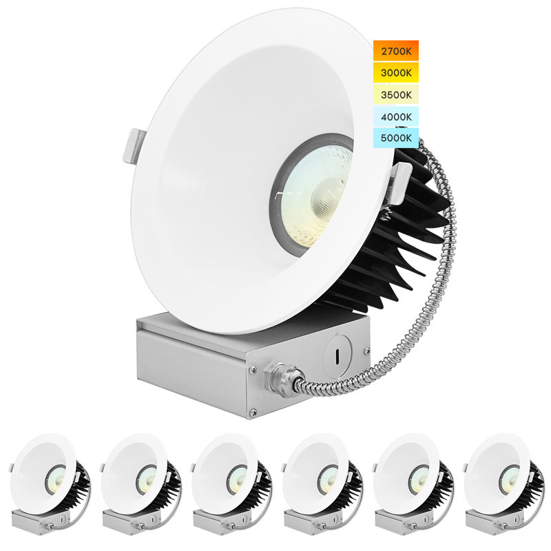 6" Regressed Selectable CCT New Construction LED Canless Recessed Lighting Kit