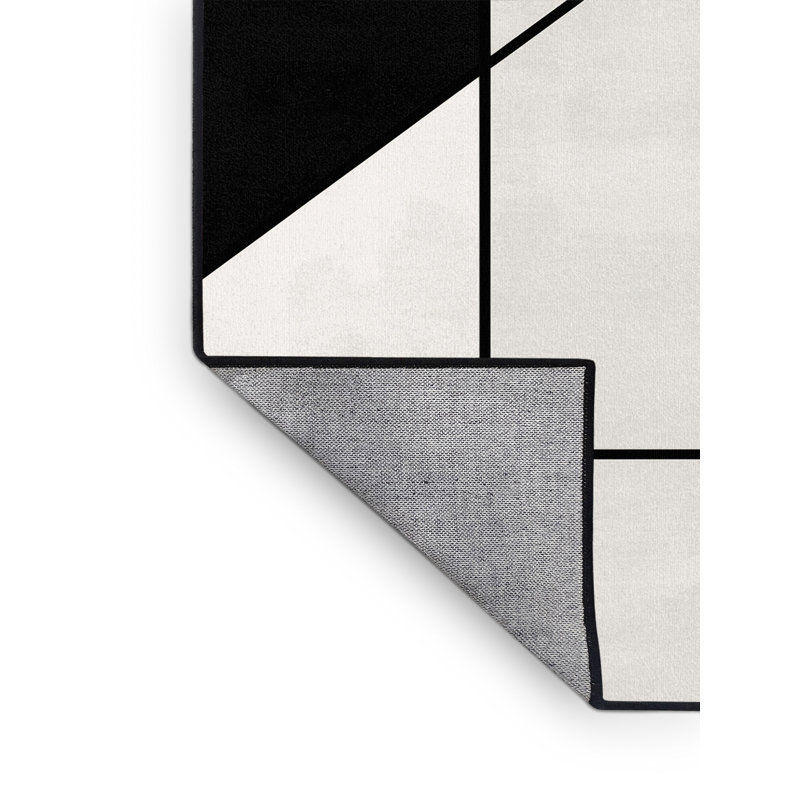 Tapis gris lavable à la machine à motif géométrique minimaliste gris Arverne, 2 x 5