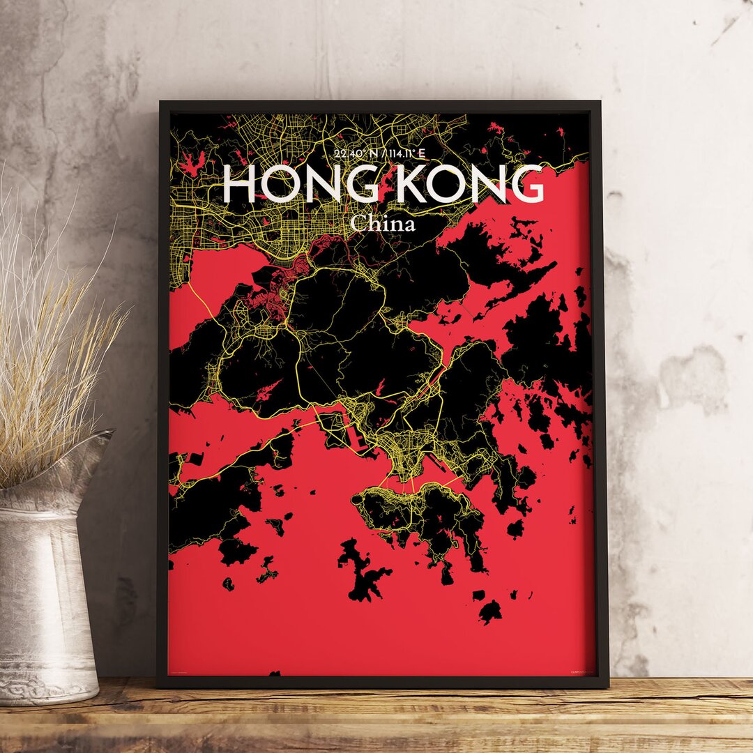 Poster Hongkong Stadtplan