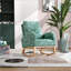 Chaise berçante pour chambre de bébé, chaise berçante moderne Mid-Century l 26,8 po avec poche latérale, Boucle verte | Boucle | Mousse