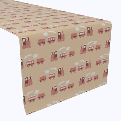 Table Runner, 100% Cotton, 16X108", Steam Locomotives