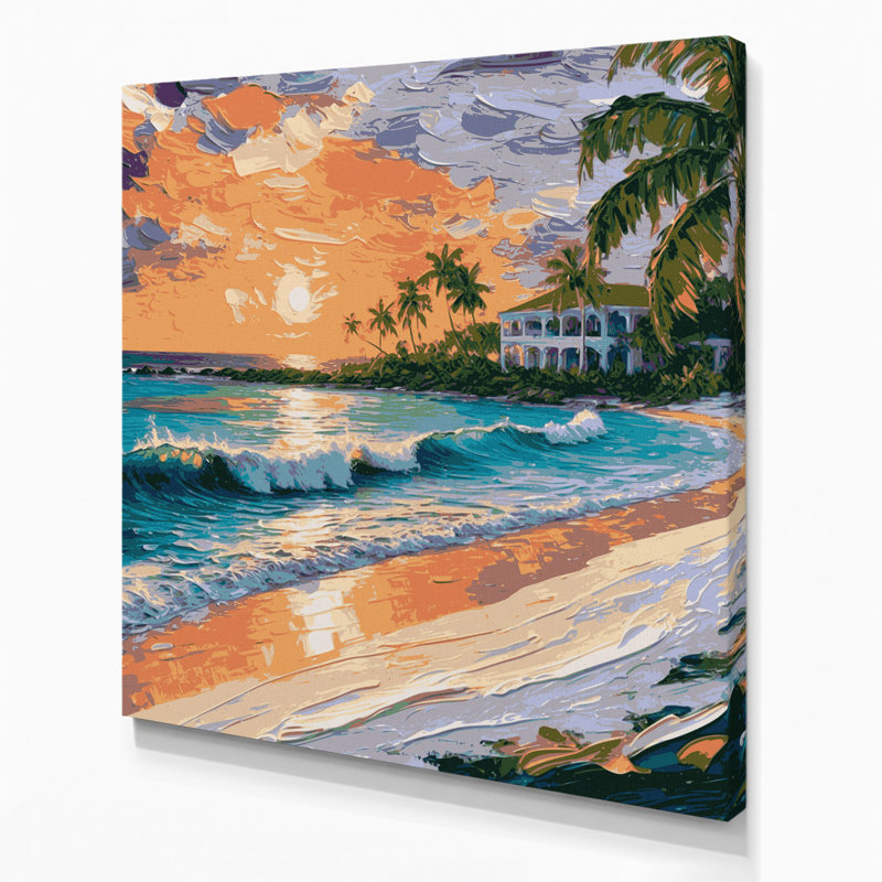 Art mural sur toile Beige, villes, Bahamas, H 12 po x l 12 po