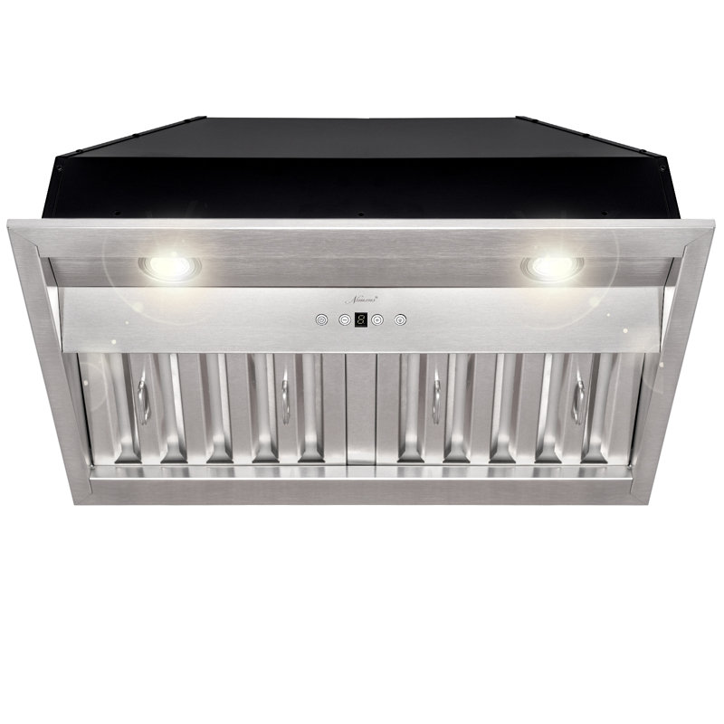 Hotte encastrée / encastrée de 30 pouces, hotte de cuisine à conduit d'aspiration en acier inoxydable ultra silencieuse et puissante avec lumières DEL à intensité variable, 600 CFM à 3 vitesses