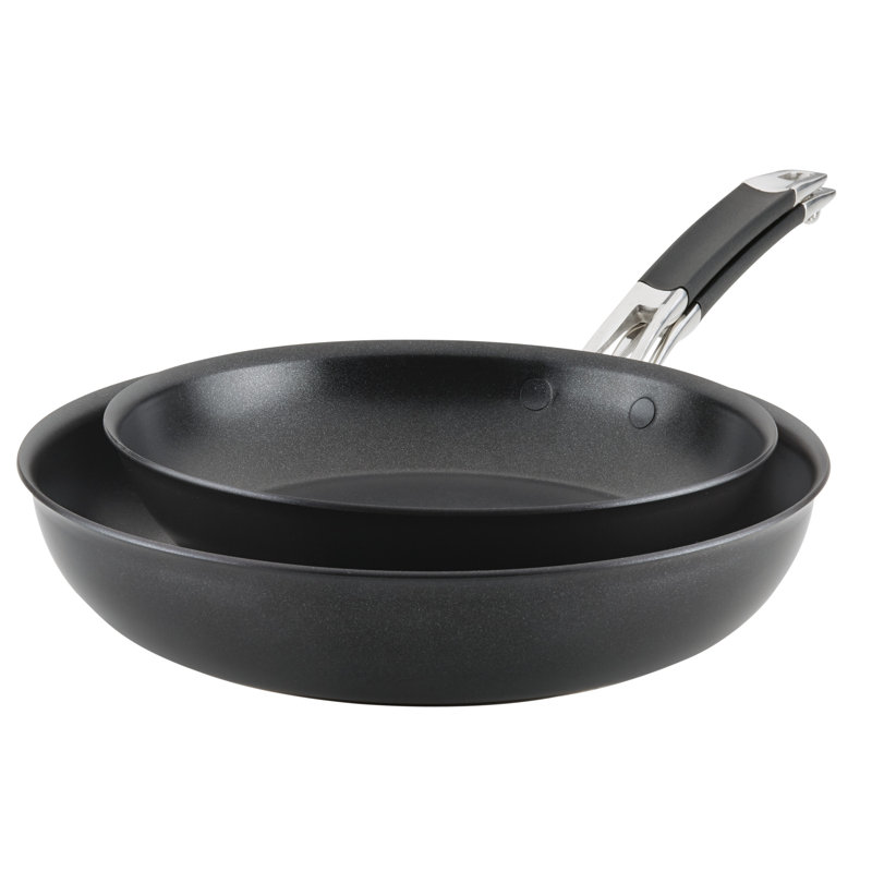 Anolon Hard Anodized Nonstick Nesting Frying Pans / Skillet Set, 2 Piece, 10" & 12"
