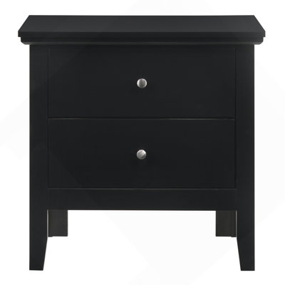 Élégante table de chevet transitionnelle noire