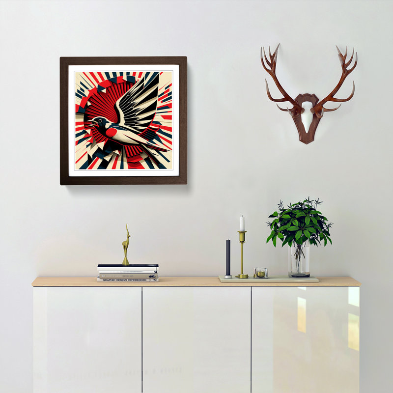 Swallow Constructivism - Framed Print, Walnut
