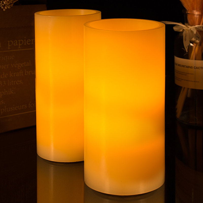 Unscented Flameless Candle, 9" H x 3" W x 3" D