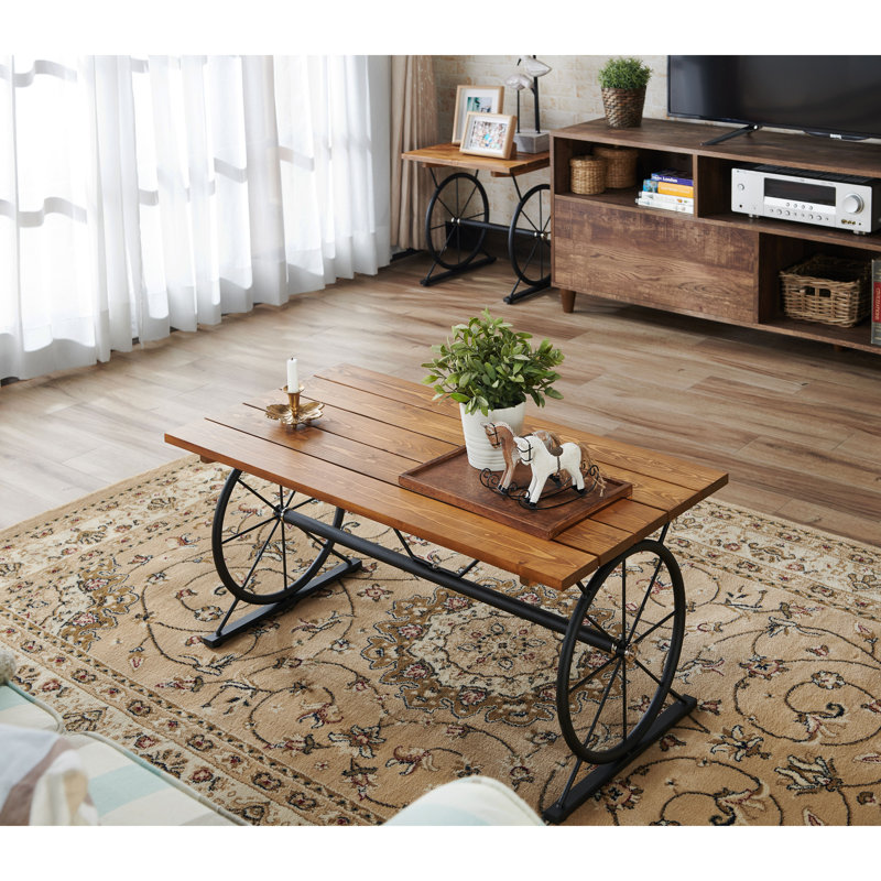 Arana Trestle Coffee Table, Toasted Barnwood