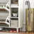 Bohemia Style Shoe Cabinet, Shoe Rack Cabinet With 3 Rattan Flip Drawers,3 Square Shelves And 1 Storage Drawer, Shoe Organizer With Multi-Storage Space And Hooks For Hallway, Entryway