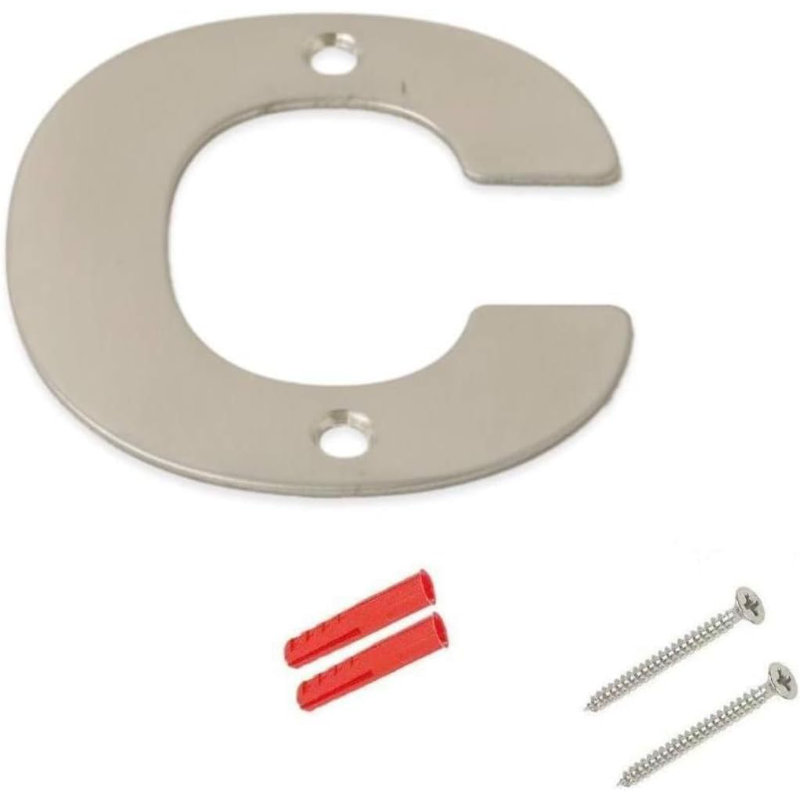 SS 3 Inch Door Numbers 7.5cm H Staineless Steel House Letters And Numbers, C