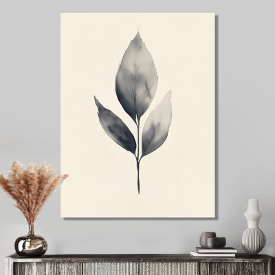 Feuille, art mural, toile botanique neutre, sac