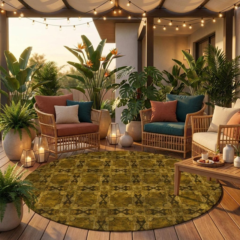 Tapis intérieur antidérapant rond 8 pi