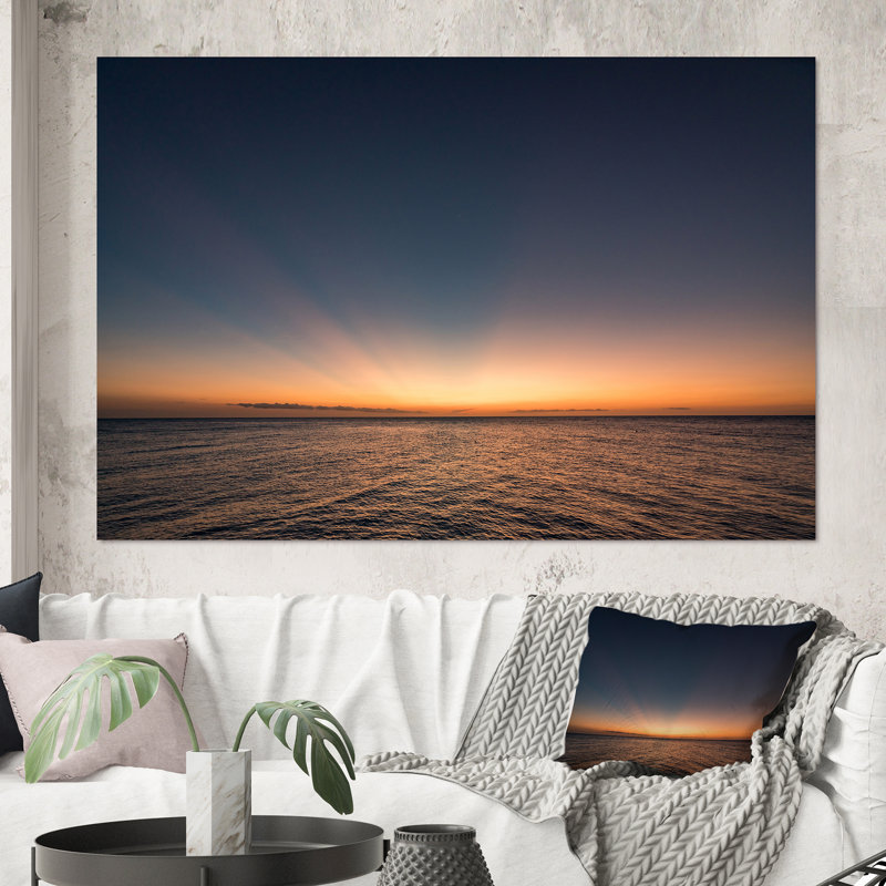 «Tropical Caribbean Island Sunset I», reproduction sur toile, H 40 po x l 60 po x P 1,5 po, Toile tendue