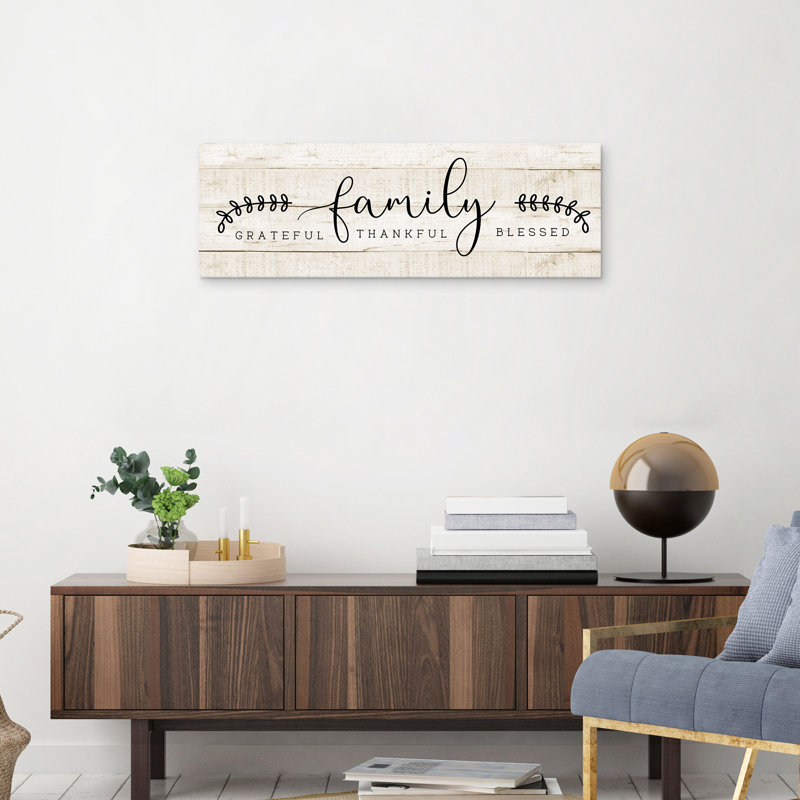 Reproduction d’art textuel sur toile tendue de famille