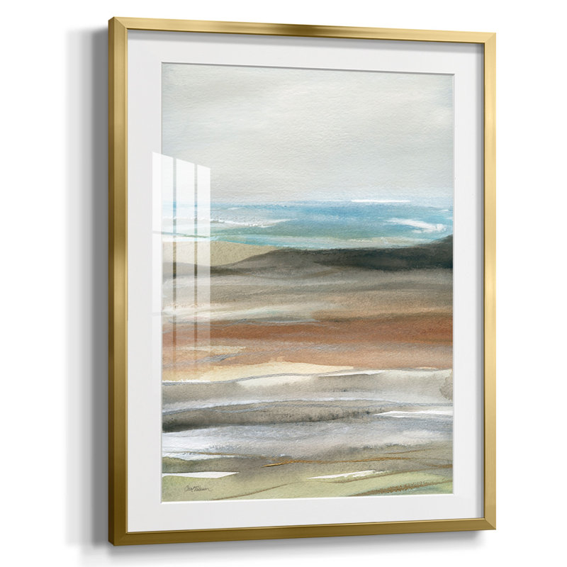 Ice Cavern I, reproduction encadrée, Papier avec cadre doré, Blanc