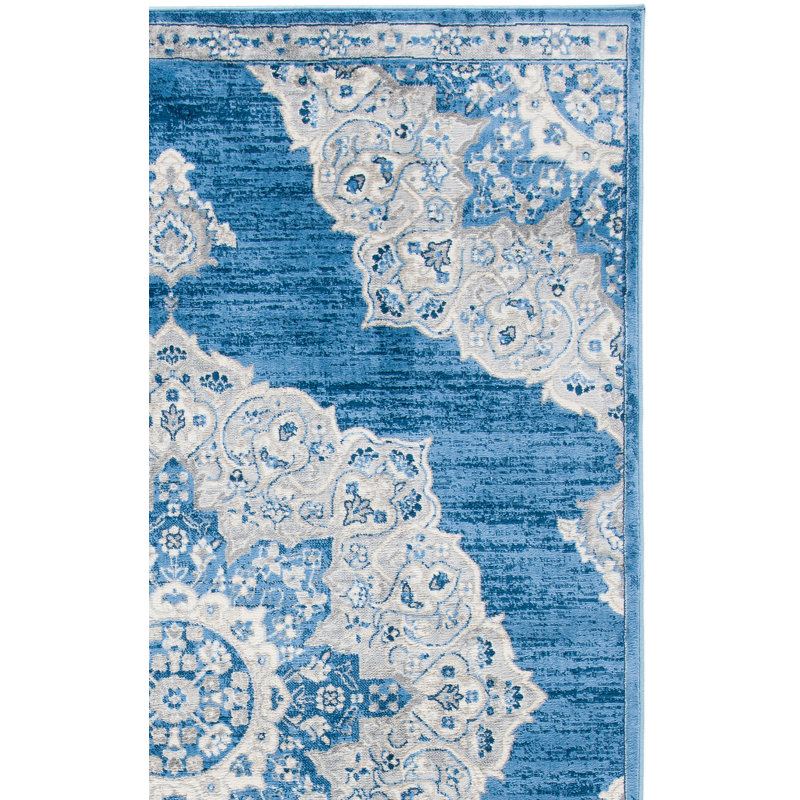 Arvillia 802 Area Rug In Blue / Grey, Rectangle 4' x 6'