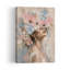 Femme rêveuse aux fleurs - Portrait abstrait contemporain - Affiche murale florale-287512772